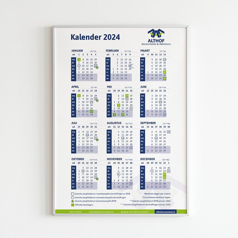 2024 ALTHOF XL kalender mockup